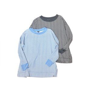 Bundle of T by Talbots Blue & Gray Comfy Cozy Soft Zig Zag Geo Pullover Sweaters